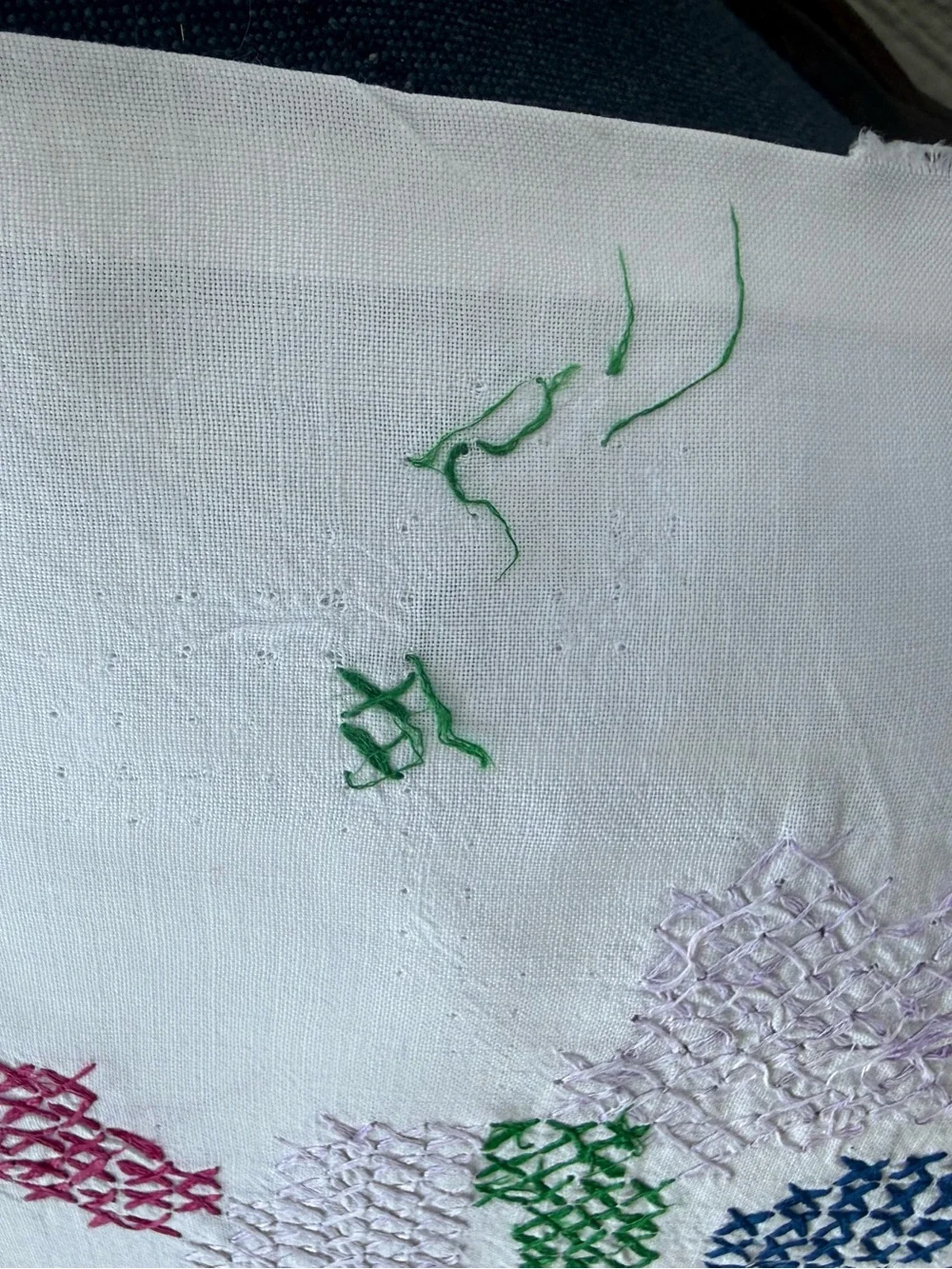 Hand Embroidered VTG Pillow Covers